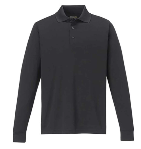 Long Sleeve Charcoal Polo